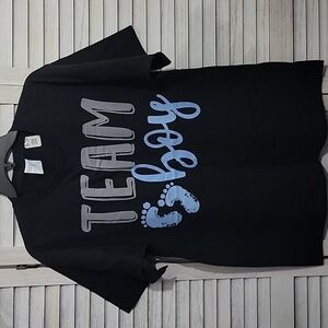 Men or Women' Black, Blue & Gray Team Boy Graphic Shirt 100% Cotton  Size Large